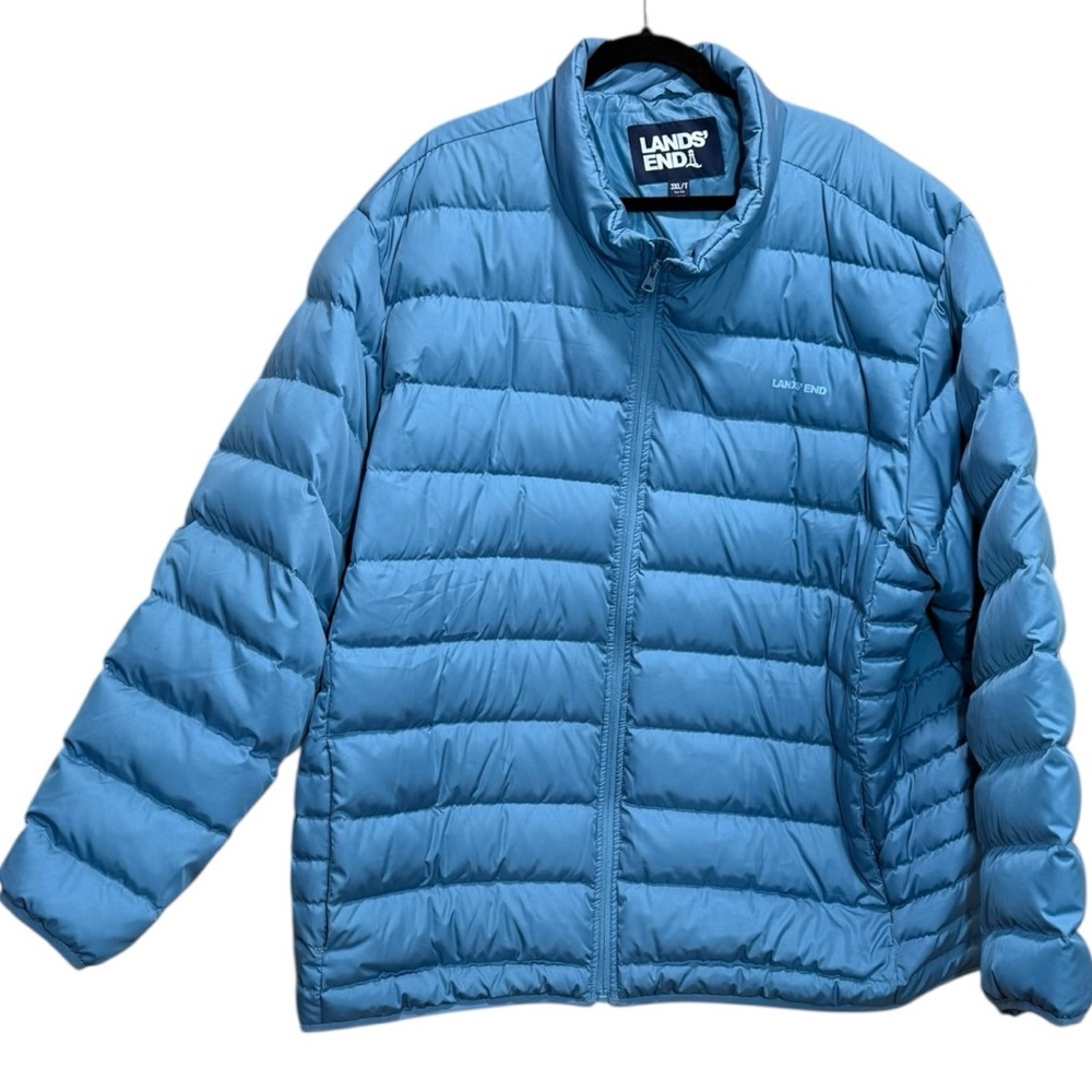 Lands’ End Down Puffer Down Winter Jacket Blue 3x… - image 1